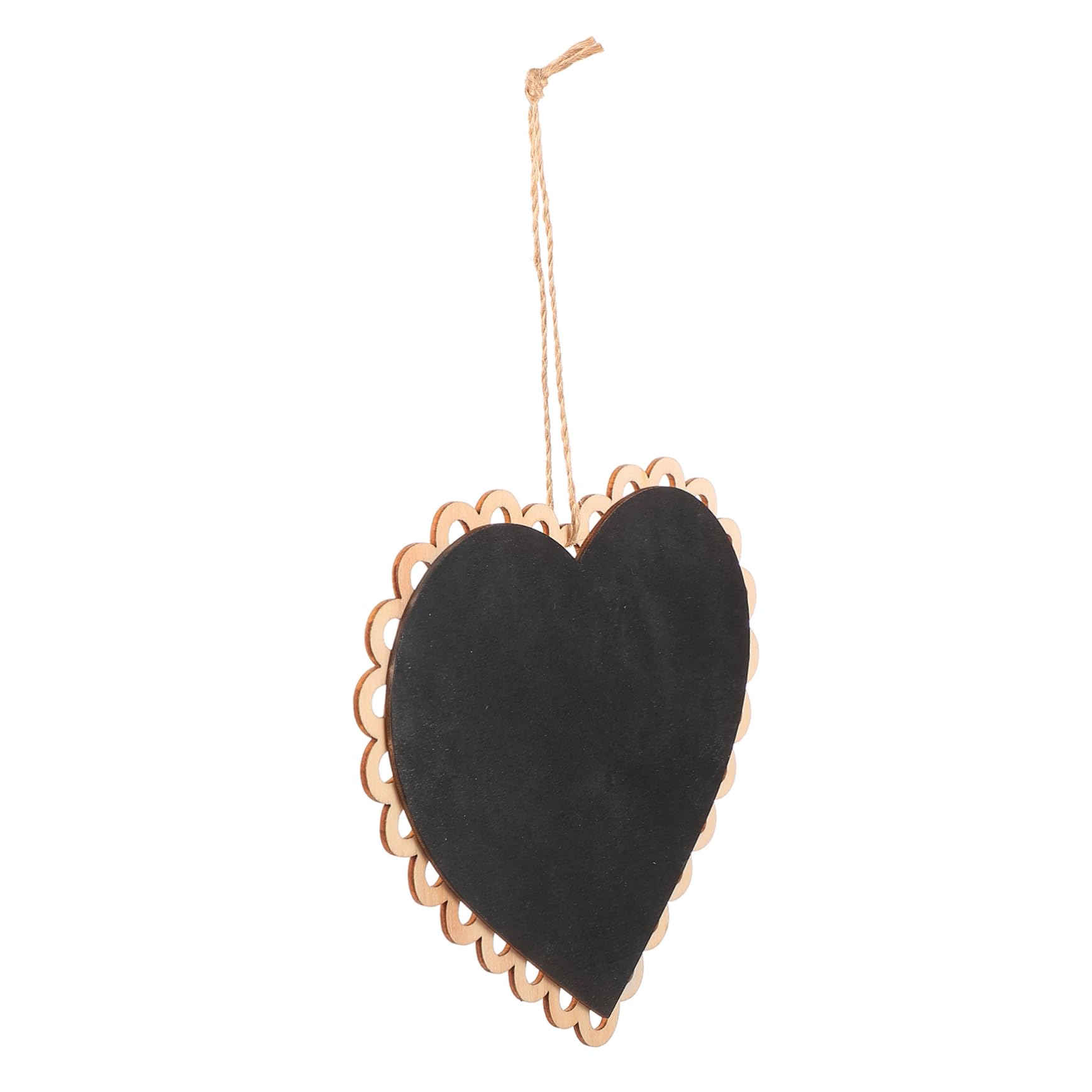 Angoily Heart Shaped Wooden Chalkboard 15x16.5cm Wall Hanging Message Board Mini Wooden Blackboard String for Decor Greetings