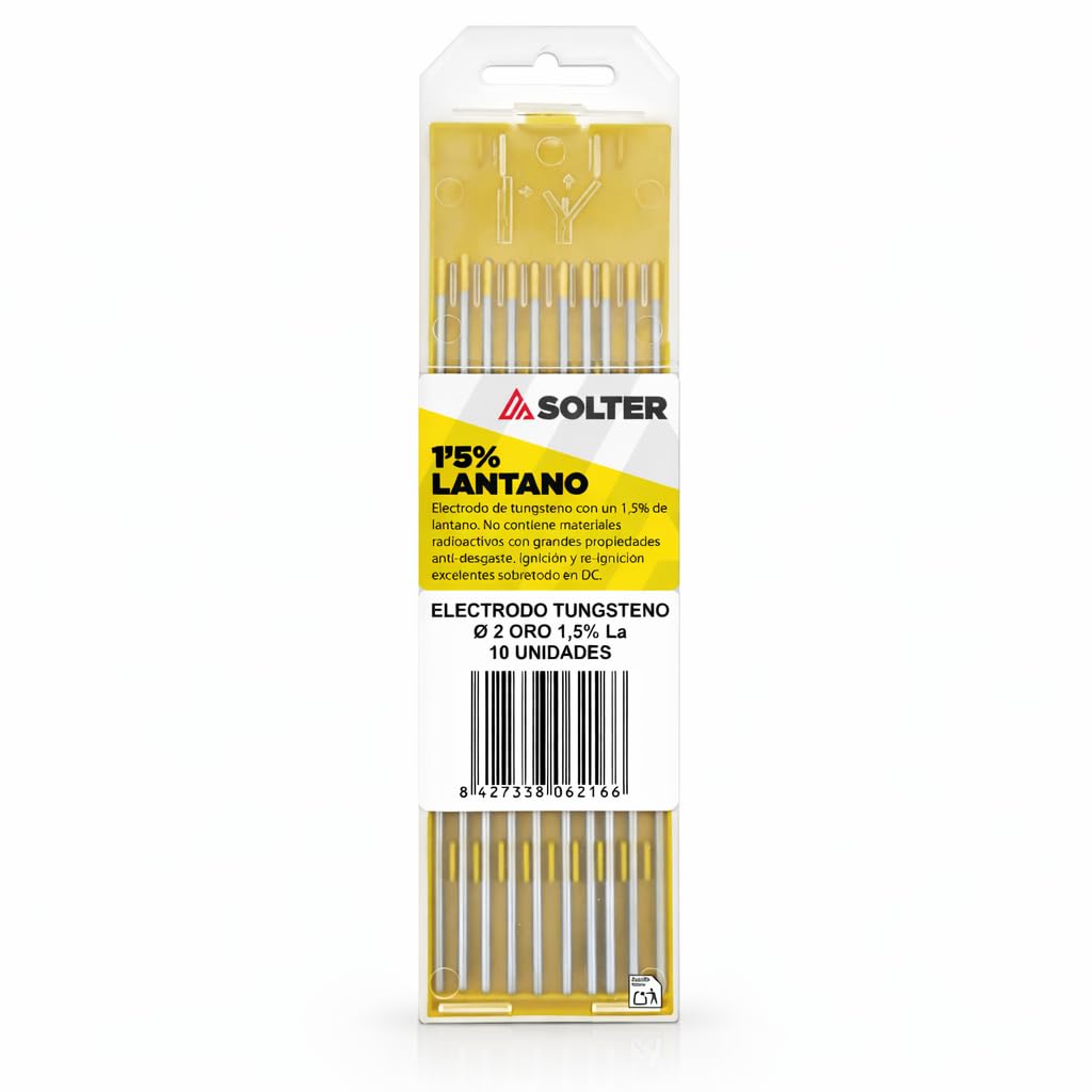 Solter 06216 – elektroda wolframowa 1,5% lanthano (2,0), kolor złoty