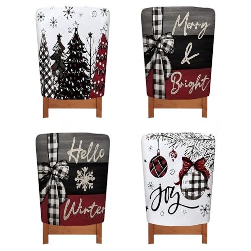 ENEN Stuhlhussen Weihnachten 4er 8er Set, Stuhlhusse Weihnachten,...