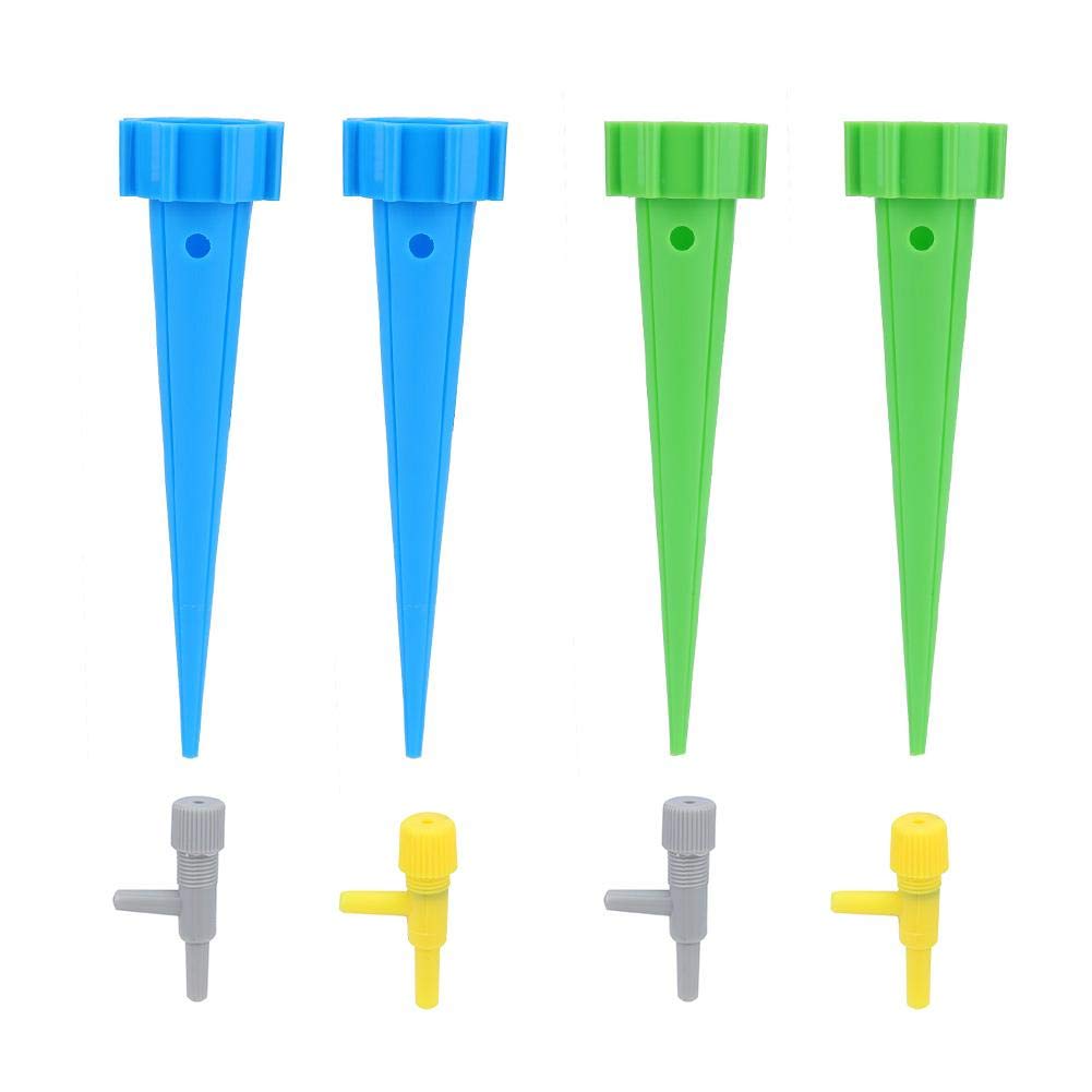 idalinya Plant Self Watering Spikes System 4pcs Adjustable Automatic Plant Watering Irrigation Device Flower Water Drip Spikes with Valve