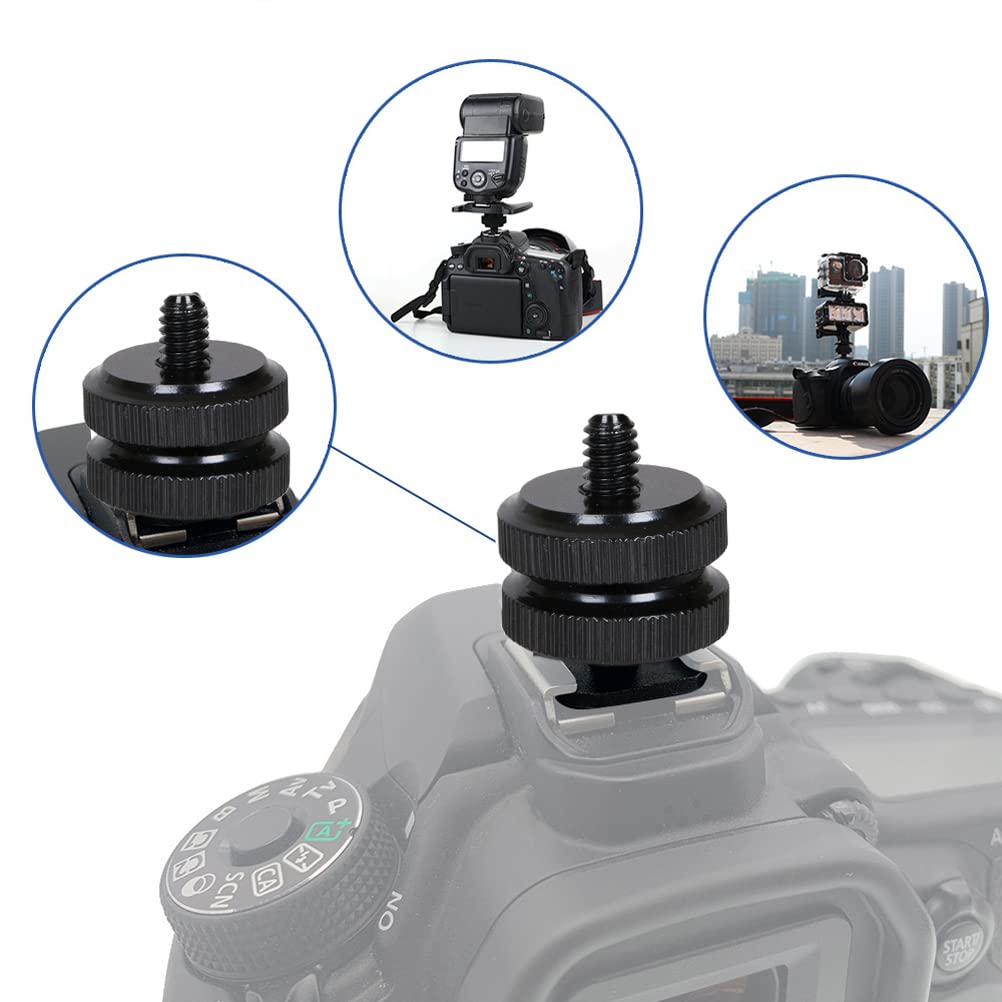 Amazon | カメラシュー アダプター 1/4ネジ マウント ダブル 一眼レフ