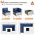 VONZOY Patio Furniture Set, 7-Piece Outdoor Sectional All-Weather Wicker Patio Conversation Set for Backyard (Navy Blue Cushions with Grey Rattan)