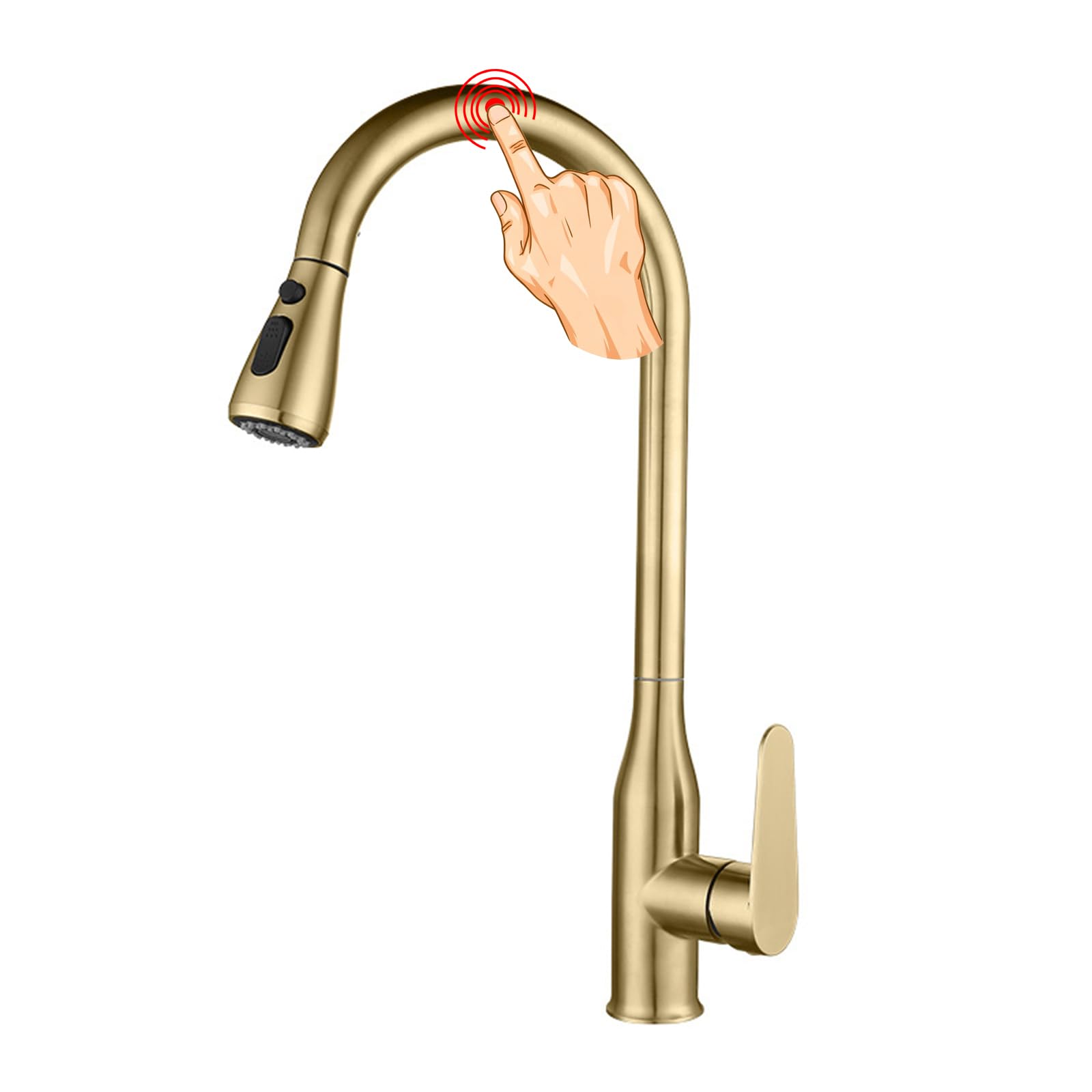 XJTNLB Sensor Grifo Fregadero Extensible Oro Cepillado