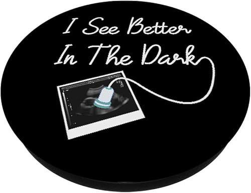 Miniatura 2 de Ultrasound Tech - Ver mejor en la oscuridad PopSockets agarre y soporte para teléfonos y tabletas, Negro