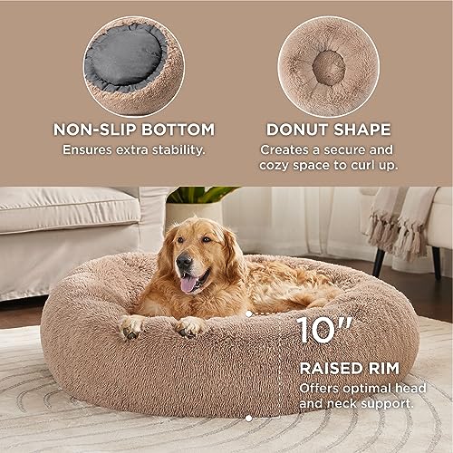 image for Bedsure Calming Dog Bed for Extra Large Dogs - Donut Washable Large Pe