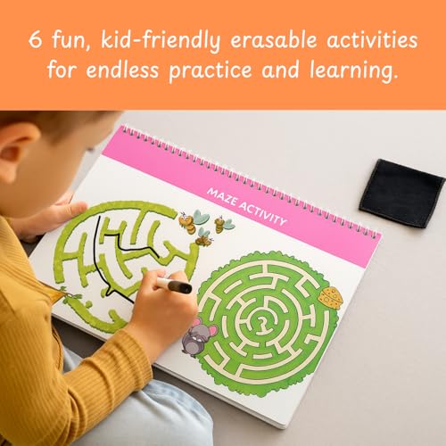 Image of Rays of Ink Kids Montessori Busy Book 19 Activities (13 Velcro + 6 Wipe Off Activities) | Activity Book for Kids 2-5 Years | Early Learning Toy for Toddlers | Learning & Preschool Educational Gift | Reusable Velcro Activity Pages | Learning Gift for Kids