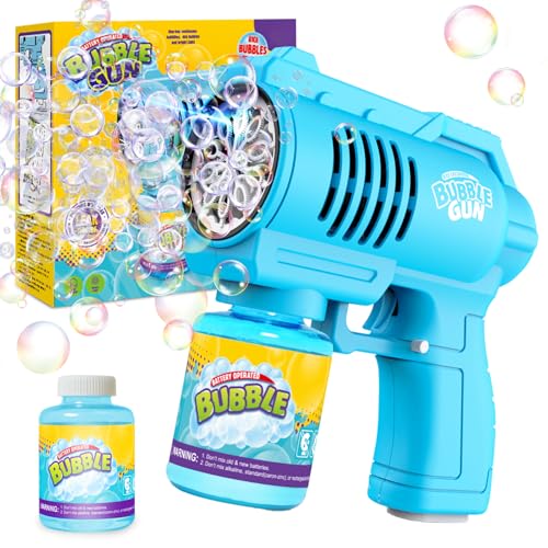 Panamalar Pistola de bolhas para crianças, máquina automática de bolhas de sabão 10000 bolas / min, soprador de bolhas silencioso com luzes para festas verão ao ar livre presente casamento - azul