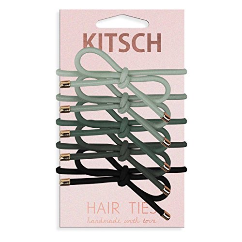 Kitsch 5 Piece Premium Knotted Hair Ties Set, Fashion Ponytail Holders for Women, Hair Ties for Women, Bow Hair Ties (Black/Gray) Kitsch 5 Piece Premium Knotted Hair Ties Set, Fashion Ponytail Holders for Women, Hair Ties for Women, Bow Hair Ties (Black/Gray)