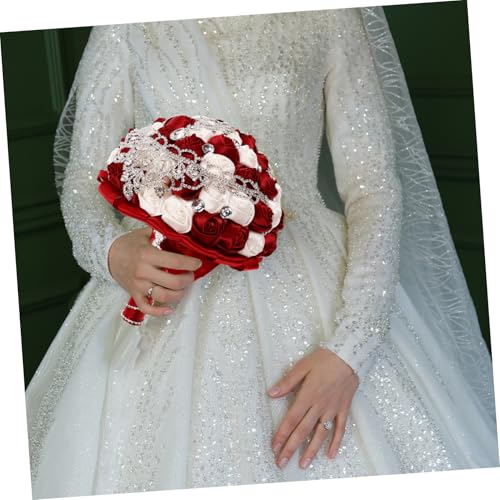 Bouquet de fleurs de soie avec strass pour cortège