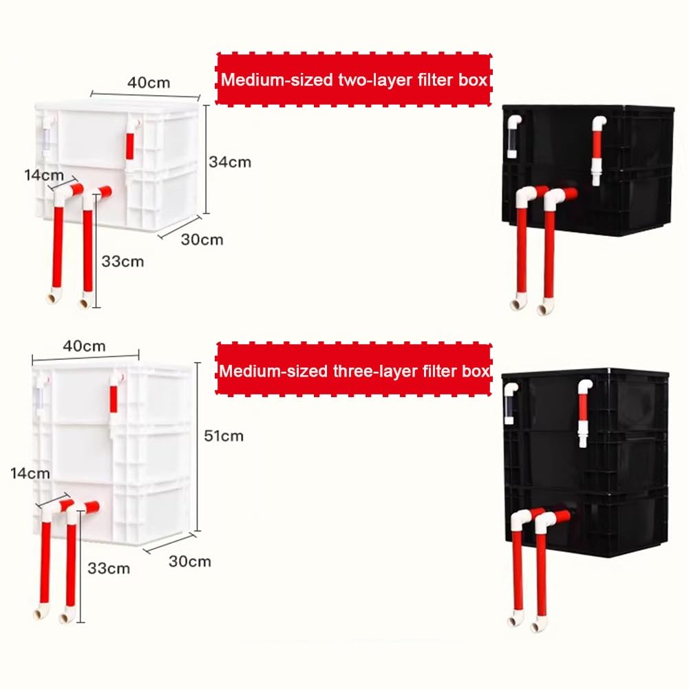 Boîtier de Filtration pour Aquarium, système de Purification Externe pour bassins à Poissons, kit de Filtration pour Grand Bassin à Monter soi-même