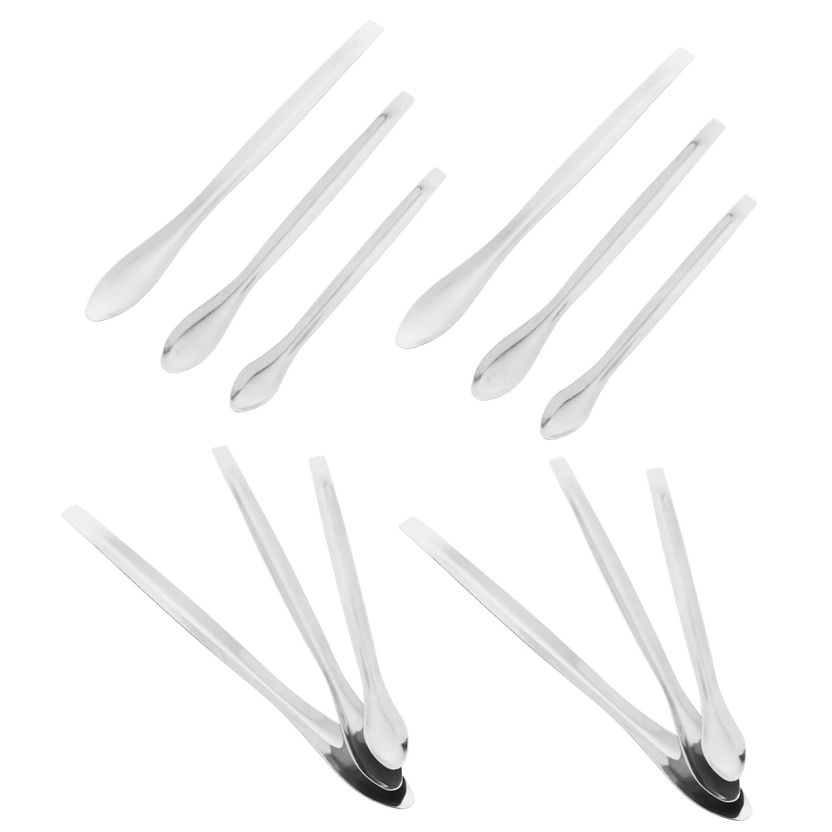 CIYODO Serving Spoons Set Steel Measuring Spoons 12pcs Stainless Steel Laboratory Sampling Scoop Reagent Measuring Spoon for Mixing and Measuring Lab Scoop Set for Accurate Sampling