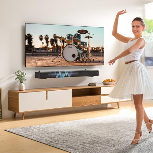 Image of songsoso Soundbar Mounts Under TV for Bose, Sony, Saiyin, VIZIO, LG, Samsung, Roku - Dolby Atmos Compatible Soundbar Wall Mount Bracket, Sound Bar Shelf, Soundbar Stand Under TV Up to 20LB