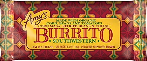 Amy's Southwestern Burrito with Cheese, Beans, Corn, and Tomatoes, Frozen Meals, 5.5 oz