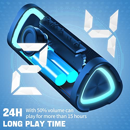 Image of Vanzon Bluetooth Speakers V40 Portable Wireless Speaker V5.0 with 24W Loud Stereo Sound, TWS, 24H Playtime & IPX7 Waterproof, Suitable for Travel, Home&Outdoors - Blue (HIJ)