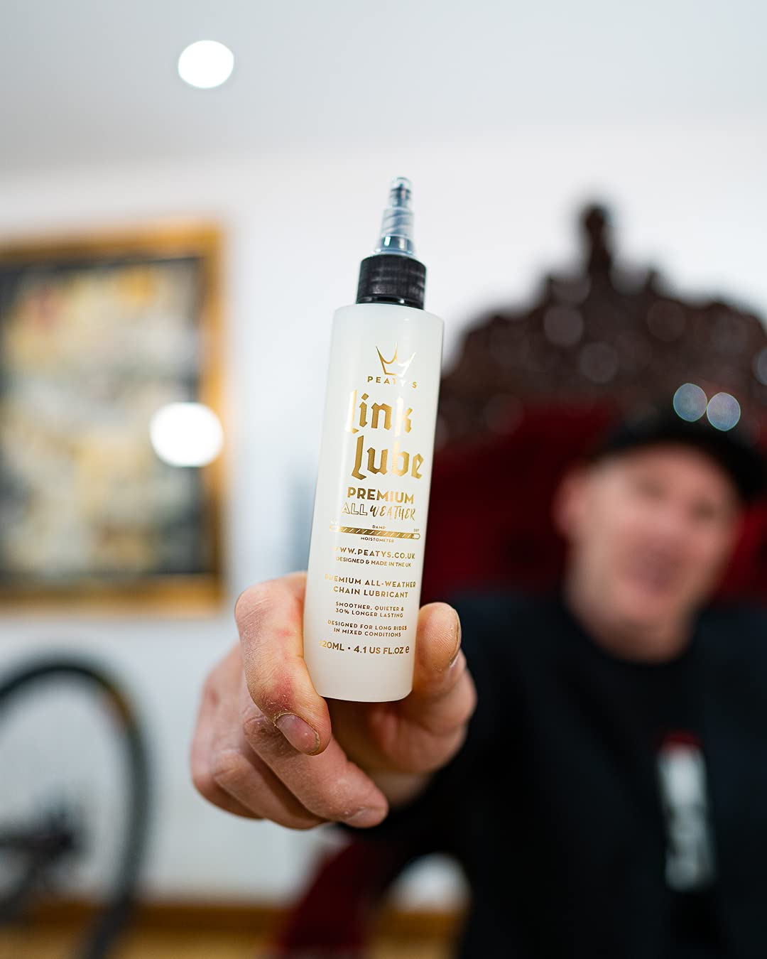 Peaty's Premium Link Lube Smar do łańcucha rowerowego na każdą pogodę - ultra gładki łańcuch, kaseta i koła zębate - 120 ml, biały
