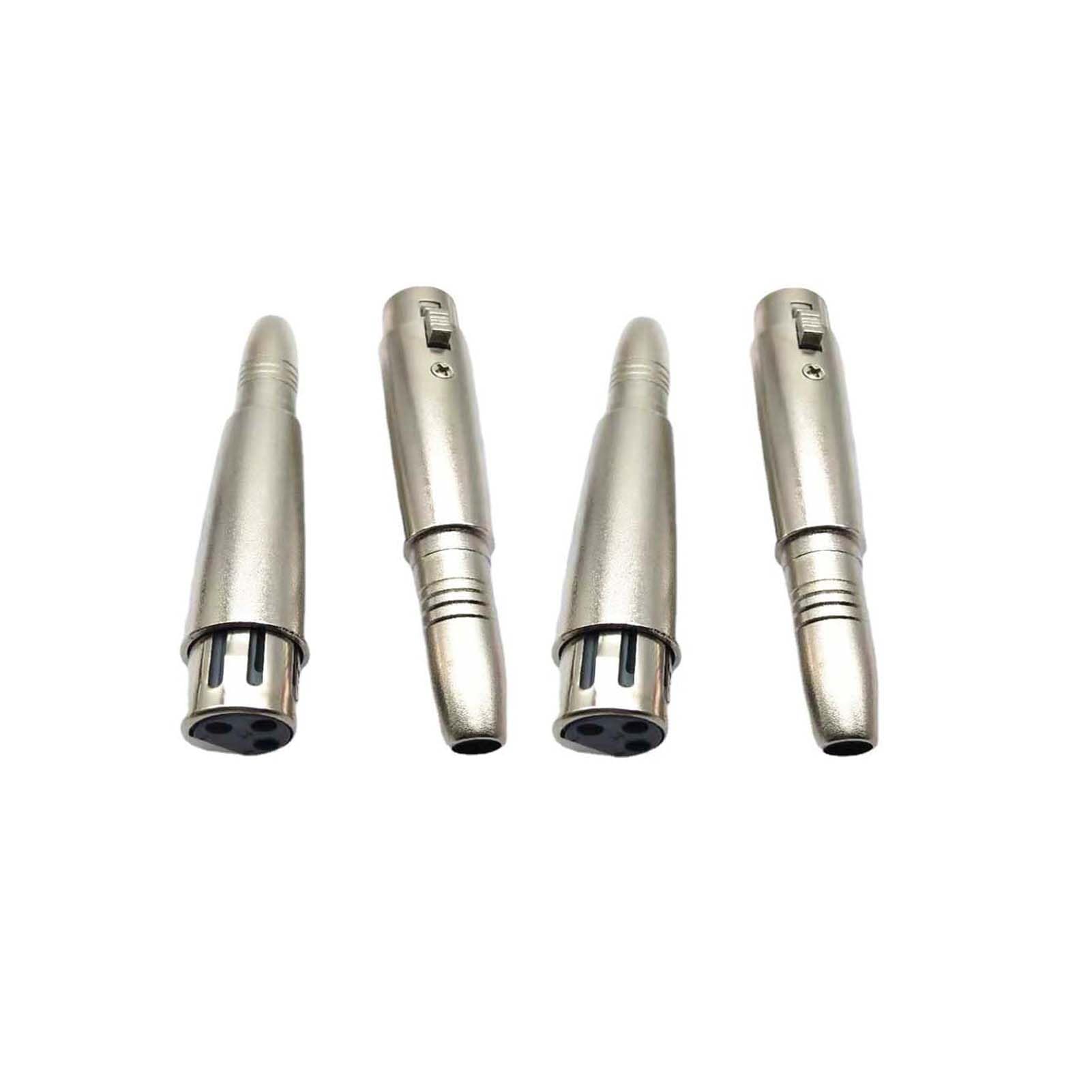 YEGAFE XLR Female to 1/4 Inch (6.35mm) Female Adapter, 3-Pin XLR to TRS/TS Quarter Inch Socket Audio Converter (4-Pack)