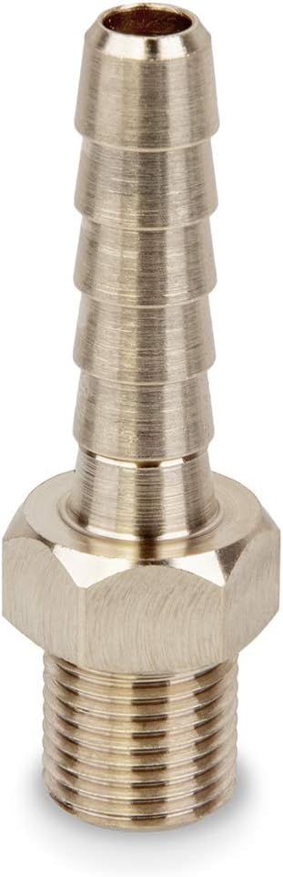 Hose Barb Fitting Straight NPT 1/8 x 5/16 Inch (8mm) Male Thread Pipe Connector for Water Air Fuel Tube - Set of 1 Piece