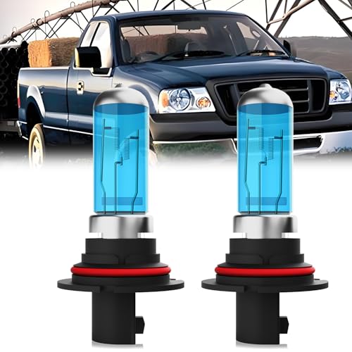 Image of Headlight Bulbs Compatible With Ford F250 1994-1999, 9007 High Low Beam Halogen Light Bulb Combo, Super Bright 6000K White, Plug and Play, Pack of 2