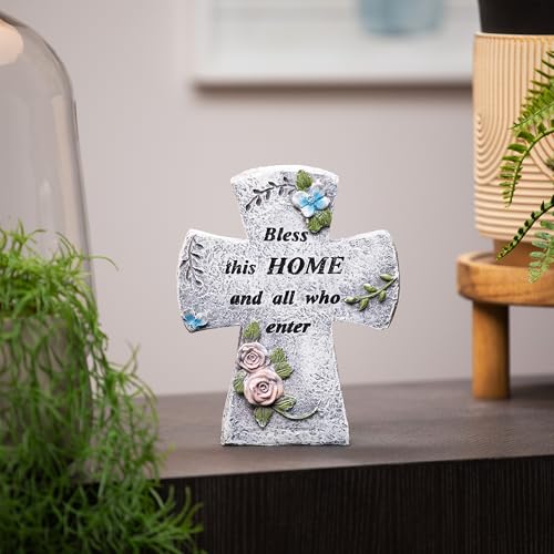 Estatua Cruz Bless This Home 6.75 pulgadas miniatura 3