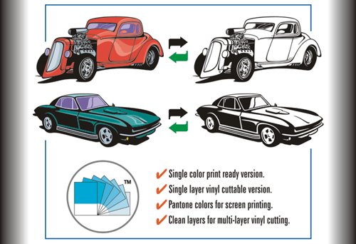 Hot Rod Cars Clipart-Vinyl Cutter Plotter Images-Vector Clip Art Graphics CD-ROM - Thumbnail 4