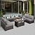 Valita 9-Piece Patio Rattan Furniture Set with Storage Table Outdoor Sectional Conversation Couch Brown PE Wicker Sofa with Washable Gray Cushions