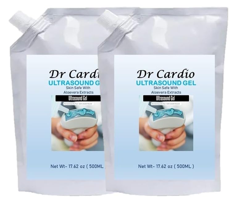 Dr Cardio Ultrasound | ECG Gel ISO Certified Microbiologically Tested safe on Skin for Ultrasound | EUSG | Doppler | Sonography | Physiotheraphy Combo Pack BLUE