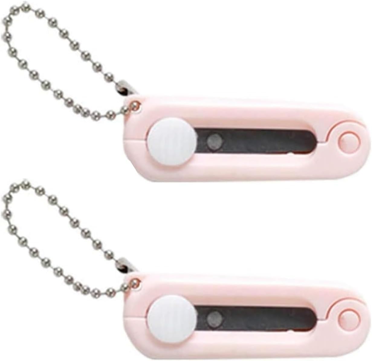 Wyjuan Pink 2Pcs Keychain Scissors,Folding Scissors,Safe Portable Travel,Foldable Telescopic Cutter Pocket,Mini Scissor With Keychain For Cutting, Scrapbooking Crafting, Cutting Tools