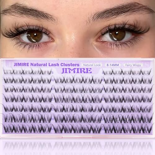 Image of Spider Breeze Lash Clusters Wispy Eyelash Clusters CC Curly Natural Lashes Clusters Fluffy Cluster Eyelash Extensions Natural Look 8-14MM Short Cluster Lashes for Clean Baddie Makeup Look by JIMIRE