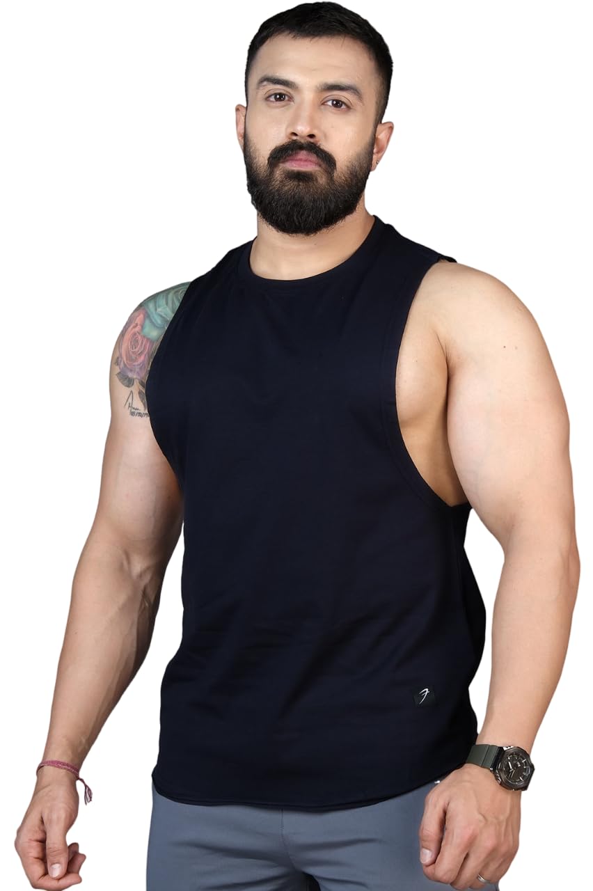 Men's Cotton Sleeveless Tank Tops Gym Vest for Mens-image-40