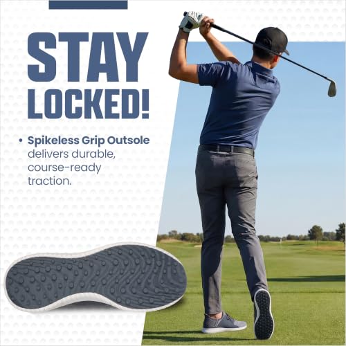 Image of Skechers Men's Max 2 Rover Relaxed Fit Slip-in Golf Shoe | Golf, Slip-ins, Relaxed Fit, Goga Max, Ultra Flight, Water Repellent, Breathable, Lightweight