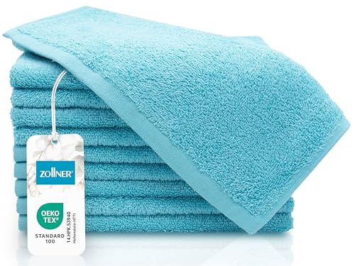 Zollner 10 Toallas De Tocador Turquesas, 40x60 Cm, Algodón 100 Zollner 10 Toallas De Tocador Turquesas, 40x60 Cm, Algodón 100