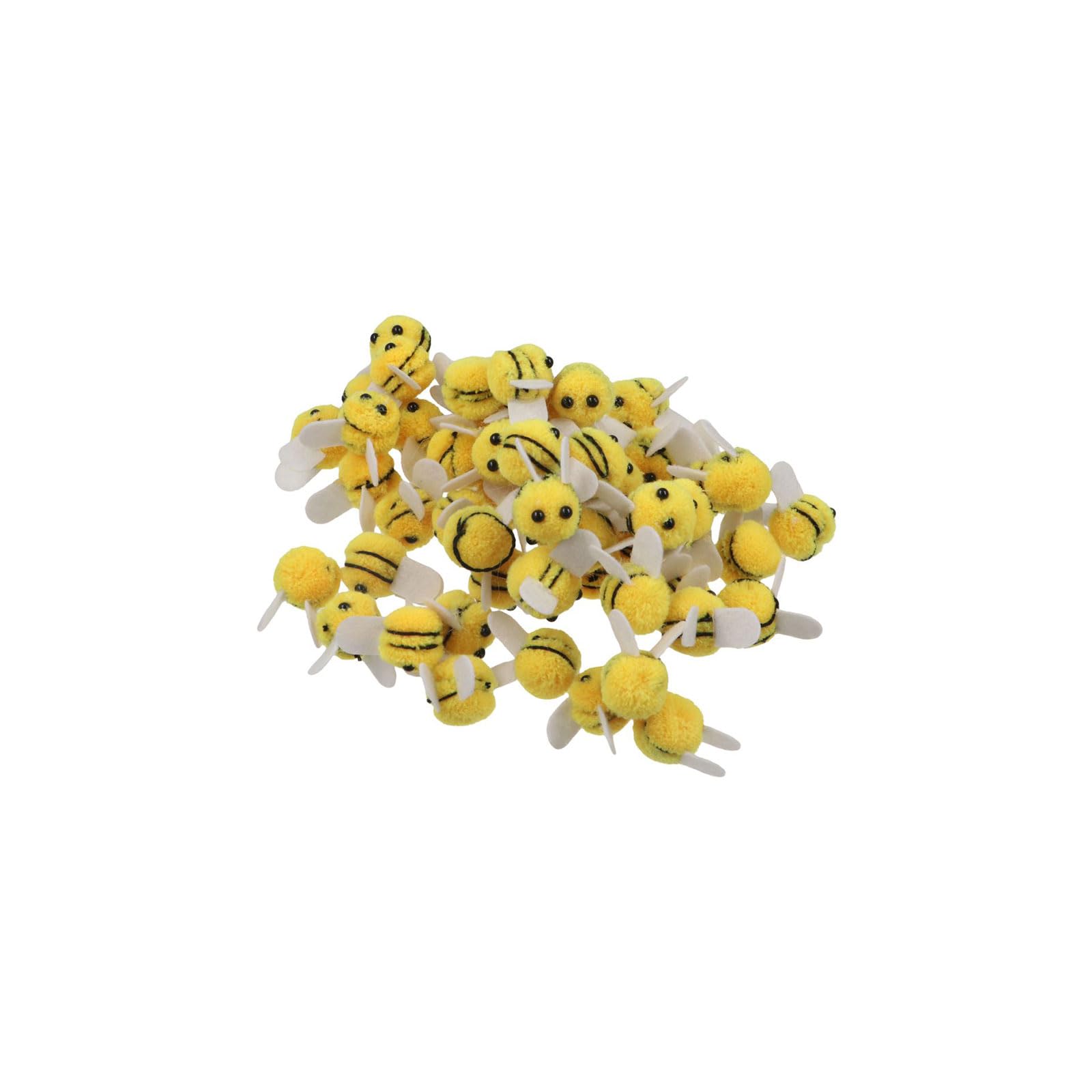 GUEDKIKL 50 Pcs Wool Felt Mini Bee, Cute Artificial Bee Crafts for Clothing Decoration Handmade DIY Material Creative Simulation Animal Party Supplies