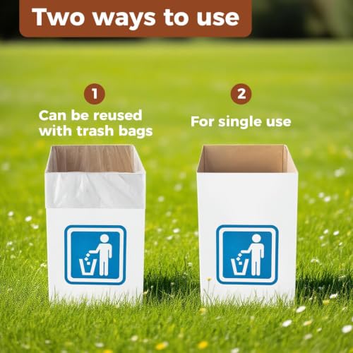 Image of 13 Gallon Cardboard Trash cans for Events (Pack of 10), with 20 Liners Included,Be applicableOutdoor Events pop up Trash cans for Parties,Reusable Portable Garbage Can,in-Home Recycling Bins
