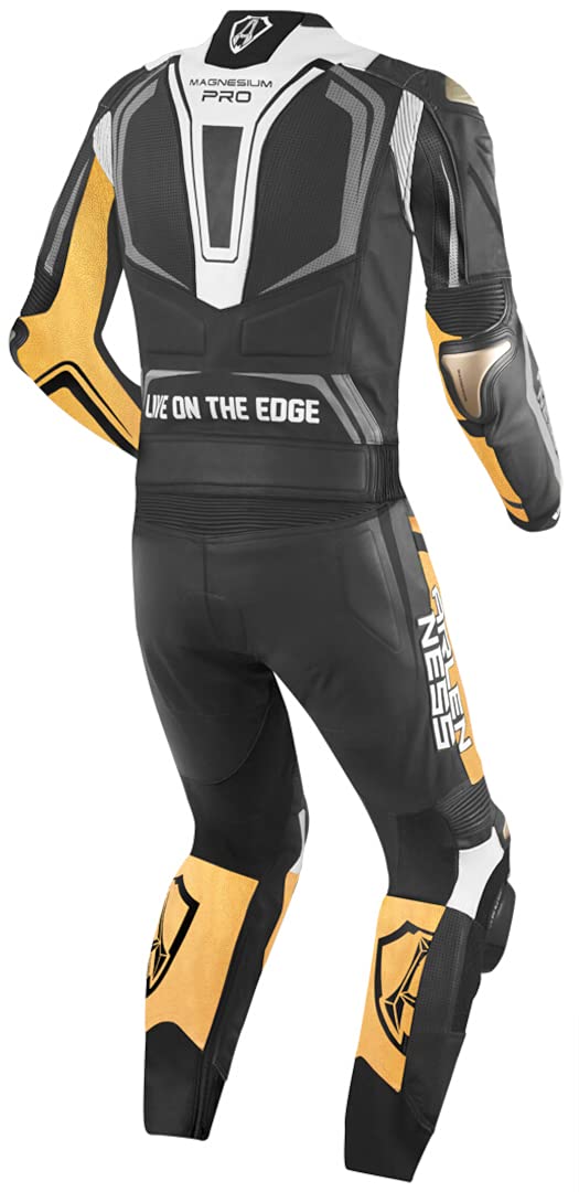 Arlen Ness Race-X Dwuczęściowy skórzany kombinezon motocyklowy, czarny/biały/złoty, 48