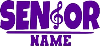 Personalized Senior Music Iron On Decal with Name, Treble Clef Senior Heat Transfer for Class of 2025 Band Choir, Pick Size Color Name (Purple)