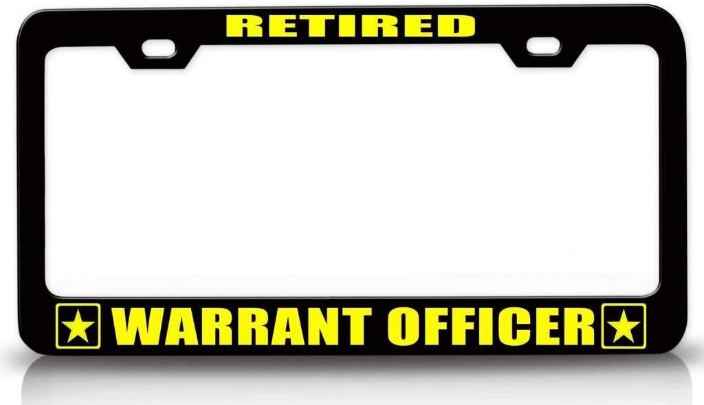 Retired Warrant Officer Army Metal Car SUV Truck License Plate Frame Bl p34