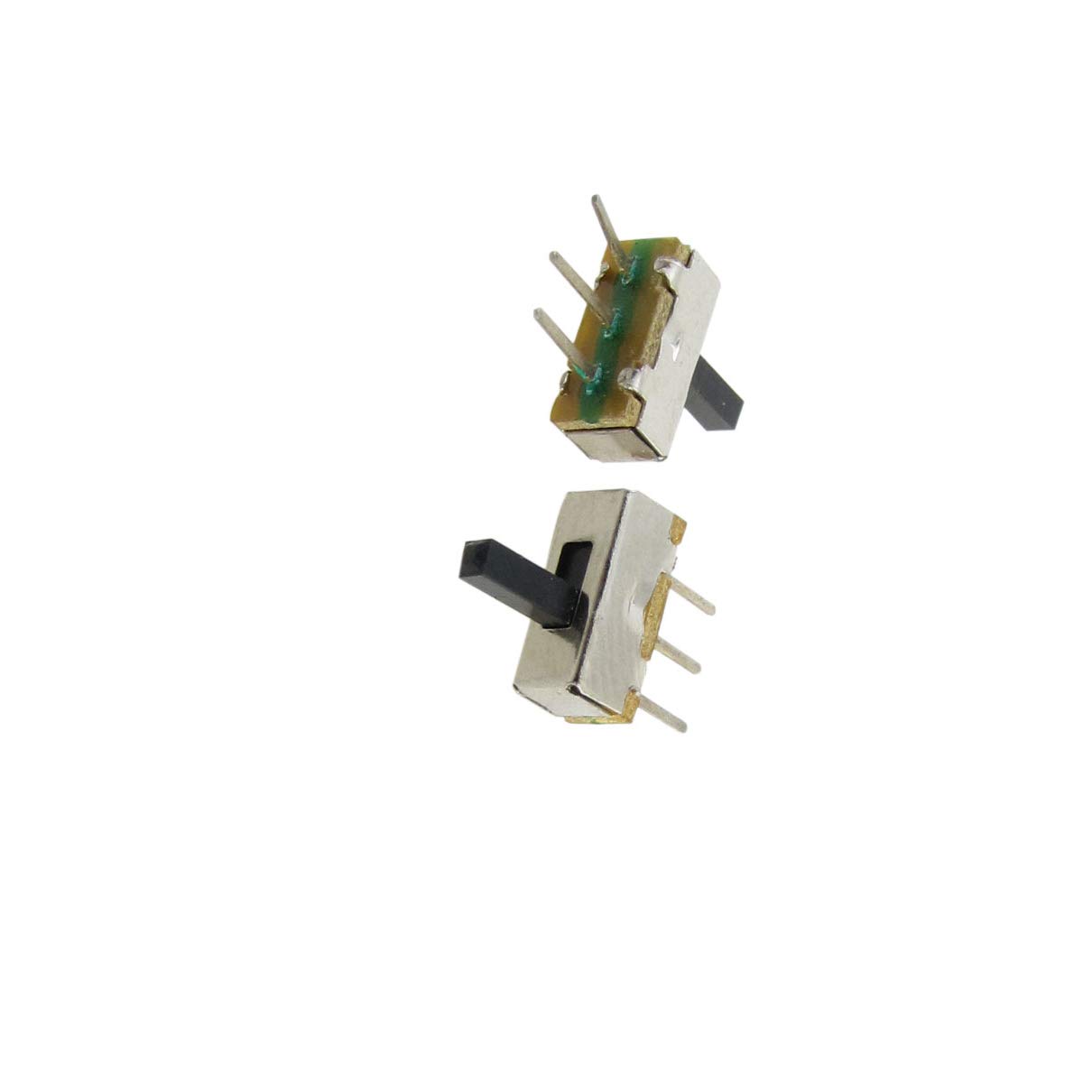 POWTAXBJGD 10 Pcs Networking Products 3 Pole PCB 2 Position ON/ON 1P2T SPDT Mini Vertical Slide Switches Switch SS12DOOG5