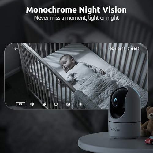 AOQEE 2K Cameras for Home Security, Dog Camera, 360 Coverage PTZ, G5 1Pack - image 6
