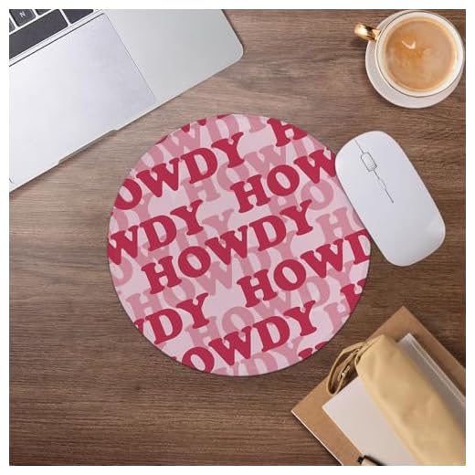 Preppy Pink Howdy Mouse Pad,Coquette Trendy Western Mousepad for Desk Home Office Dorm Computers Laptop Accessories,7.9x7.9 Inch