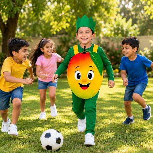 Image of Raj Costume Kids Fruit & Vegetable Fancy Dress Costume | Soft Felt Fruit and Vegetable Cutout Costume for Boys & Girls | School Annual Function