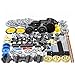 Habow 116pcs Technic Parts - Gears, Axle, Pin, Connector, Wheels, Link Chain, Gear Rack, Steering Wheel, Bush, Hook, Tow Ball, String Reel, Differential. MOC Building Blocks
