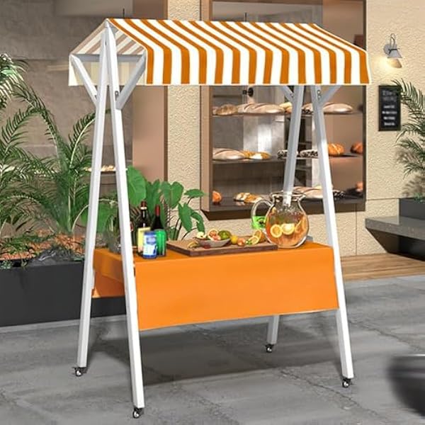 Genérico Przenośny żelazny stojak - składany mobilny stojak na jedzenie uliczne i imprezy 130 x 200 cm 51 2 x 78 7 cala idealny na targi festiwale i sprzedaż na świeżym powietrzu.