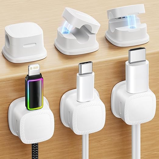 Magnetic Cable Clips Cord Organizer, 6-Pack Adjustable Desk Cable Management Accessories, Wire Holder and Cable Holder Clips-picture-28