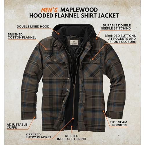 Image of Legendary Whitetails Mens Maplewood Hooded Shirt Jacket