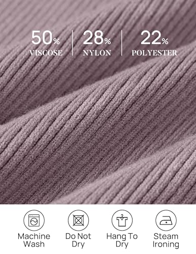 Image of ZESICA Women's Turtleneck Long Sleeve Shirts 2026 Spring Trendy Tops Slim Fitted Ribbed Knit Basic Casual Sweater