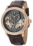 Stuhrling Original Men's 368B.3345K54 Symphony Aristocrat Gemini II Automatic Skeleton Rose Tone Brown Leather Strap Watch