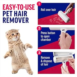 Modernized pet hair remover  reusable cat and dog hair remover for furniture couch carpet car seats or bedding  portable multi surface lint roller and fur removal tool grooming long haired   cucciolini doodles
