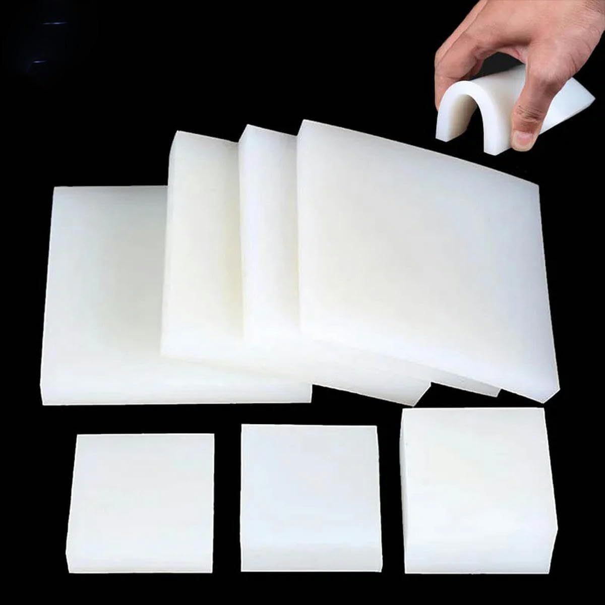 Feuille blanche à haute élasticité Amortissement en caoutchouc Roulement souple Joints antichocs résistants à l'usure épais 1~50mm Amortisseur-300x300x2mm-1Pc