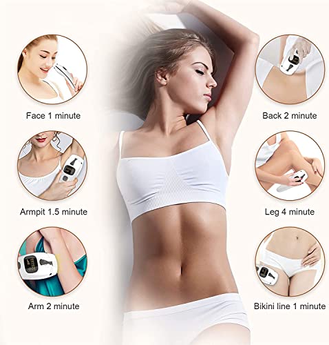 IPL Haarentferner für Frauen, Haarentfernungssystem 999,900 Blitzt Permanente Haarmaschine, 2 Blitzmodi und 5 Lichtintensitäten für Körper, Gesicht, Bikinilinie und Achselhöhlen - Image 4