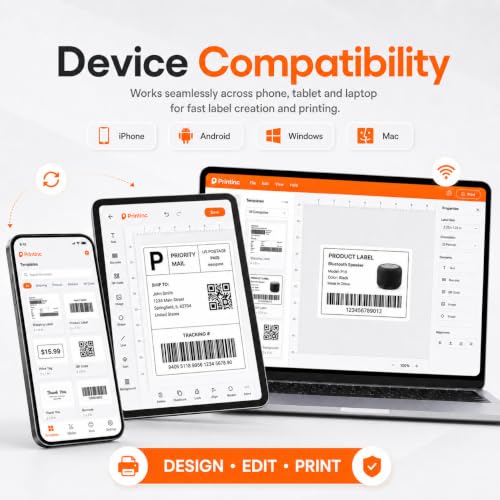Image of PrintInc Mark 1 Max - 4x6 Thermal Shipping Label Printer | USB | 152mm /s High-Speed | for Amazon, Meesho, Shopify Sellers | No Ink Required | 1 Year Warranty